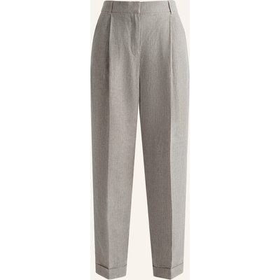Pinxit Gestreifte Leinenhose weiss