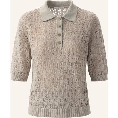 Pinxit Leinen-Poloshirt beige