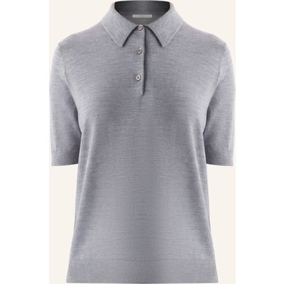 Pinxit Poloshirt Aus Wolle Und Seide grau