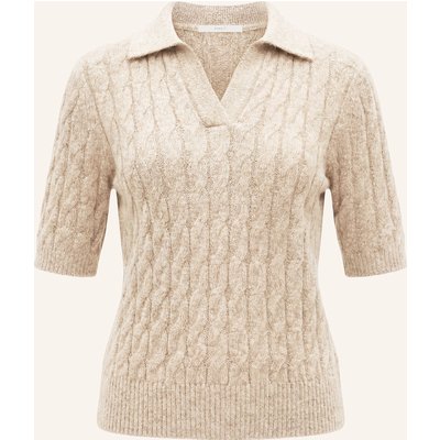 Pinxit Poloshirt Aus Mohair Und Seide beige