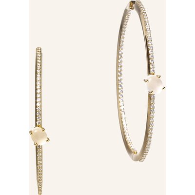 Vieri Creolen Wolke Milchquarz Brillant Pavé gold