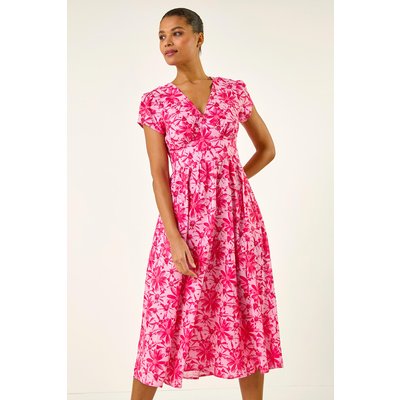 Floral Print Midi Tea Dress Floral Print Midi Tea Dress