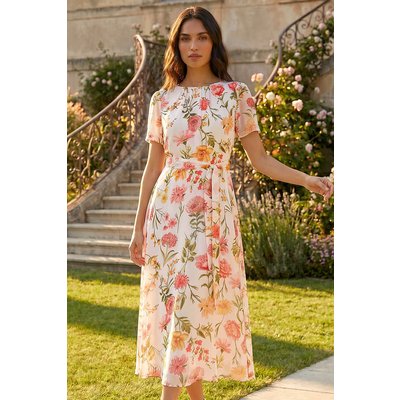 Floral Chiffon Pleated Dress Floral Chiffon Pleated Dress