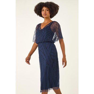 Embellished V-Neck Midi Dress Embellished V-Neck Midi Dress