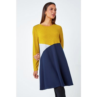 Colour Block Swing Stretch Dress Colour Block Swing Stretch Dress