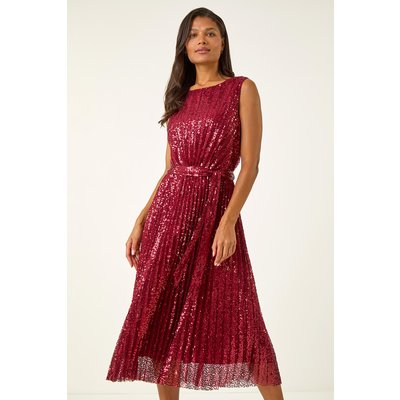 Sequin Detail Pleated Midi Dress Sequin Detail Pleated Midi Dress