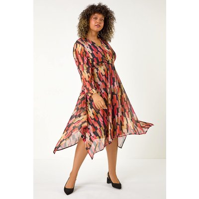 Abstract Print Stretch Wrap Dress Abstract Print Stretch Wrap Dress