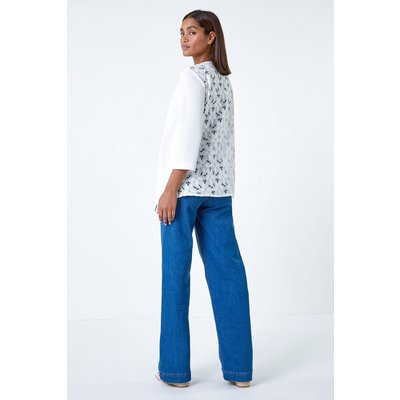 3/4 Sleeve Lace Back Waterfall Jacket 3/4 Sleeve Lace Back Waterfall Jacket