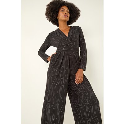 Embellished Wide Leg Stretch Jumpsuit Embellished Wide Leg Stretch Jumpsuit