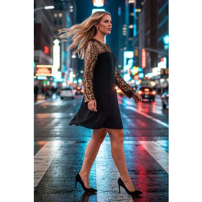 Contrast Sequin Stretch Dress Contrast Sequin Stretch Dress