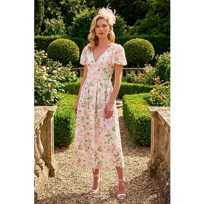 Floral Crochet Lace Midi Dress Floral Crochet Lace Midi Dress