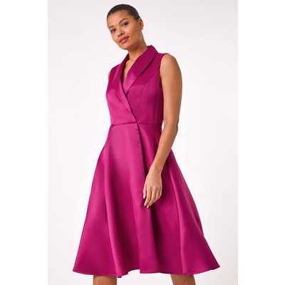 Satin Tuxedo Style Midi Dress Satin Tuxedo Style Midi Dress