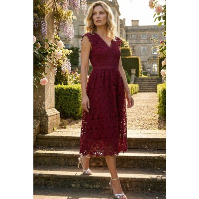 Premium Crochet Lace Midi Dress Premium Crochet Lace Midi Dress