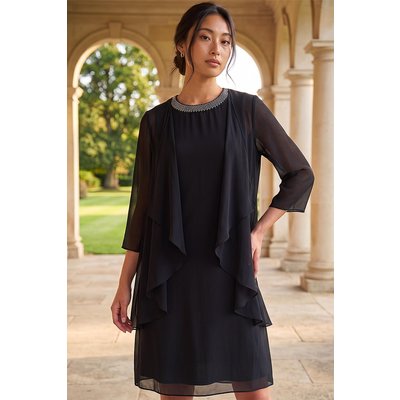 2-in-1 Neck Trim Shift Dress 2-in-1 Neck Trim Shift Dress