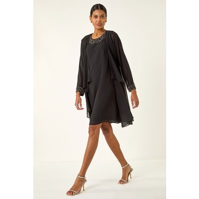 Embellished Shift Dress & Shrug Embellished Shift Dress & Shrug