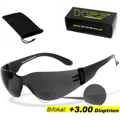Sportbrille | SPRINTER 2.3 +3,00 Dioptrien | smoke | Leseteil | beschlagfrei