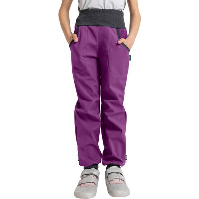 Softshell-Hose mit Fleece für Kinder Street, Brombeere
