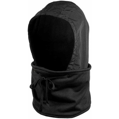 Sturmhaube Fleece wasserabweisend mit Kordelzug - Schwarz
