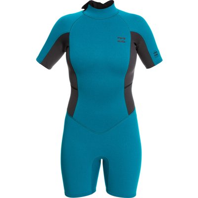 Frauen Launch 2mm Rückenreißverschluss Shorty Neoprenanzug - Pacific
