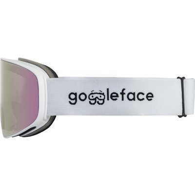 GOGGLEFACE Straight Line Skibrille - Weiß/Rosa - Unisex
