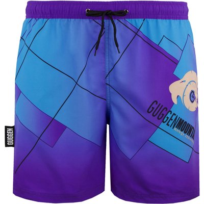 B8 Herren Badehose mit Muster kariert Streifen lila