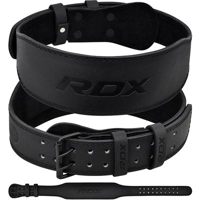 GÜRTEL 4" LEDER, GANZ IN SCHWARZ – M