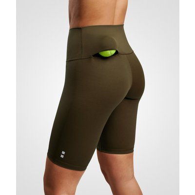 Smart Tennis/Padel Biker Short mit Balltasche Damen Oliv