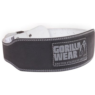 4 Zoll gepolstertes Leder Hebegürtel - Schwarz/Grau - S