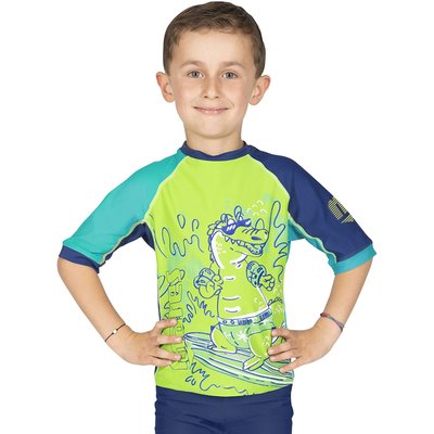 Kinder Rash Guard Shield Kurzarm Recycelter Stoff Schnelltrocknend 2-7 Jahre