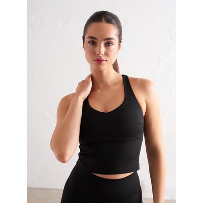 Damen Bralette Leichter Halt Schweißableitend Sculpting Strappy Schwarz