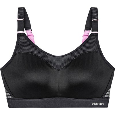 Sport-BH maximaler Halt Damen - Triaction Control Lite schwarz