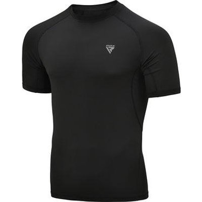 BEKLEIDUNG T15 KOMPRESSIONS-RASHGUARD SCHWARZ HALB-3XL