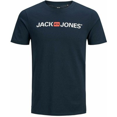 Herren Kurzarm-T-Shirt Jack & Jones 12137126 Marineblau