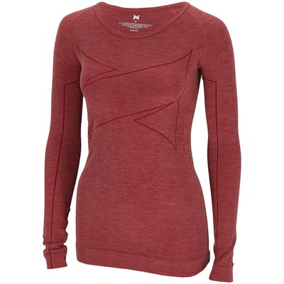 Xtreme Thermoshirt Damen - Merinowolle Funktionsshirt Rot Melange