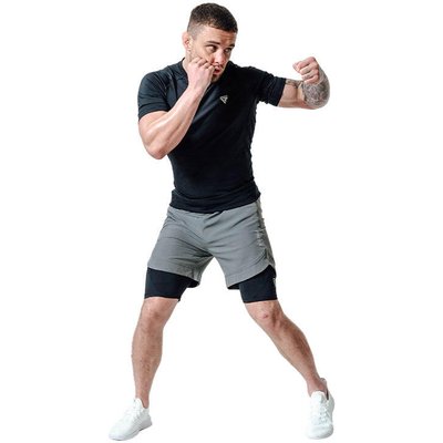 MMA-Shorts T16 GRAU/SCHWARZ – 2XL