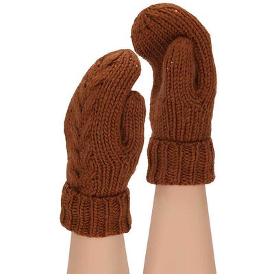 Damen-Skihandschuhe modisch mittelbraun Einheitsgröße