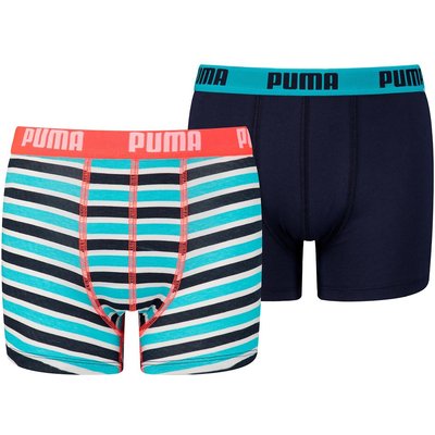 Puma Basic Boxer Printed Stripes Boxershorts Jungen Kinder Unterhose 2 er Pack