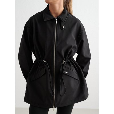 Damen Jacke mit Fleece gefüttert Wind- und Wasserabweisend Schwarz