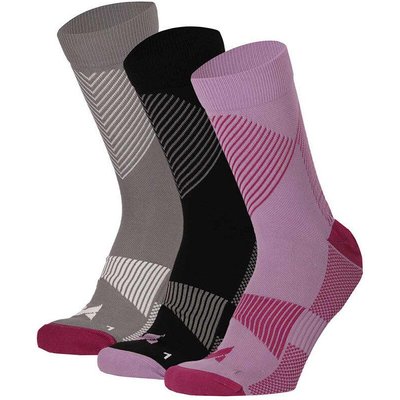 Xtreme – Sport-Kompressions-Viertelsocken – 3er-Pack – Unisex – Multi Lila