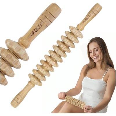 Profilierter Holz Massageroller für den Körper, Anti-Cellulite 4FIZJO