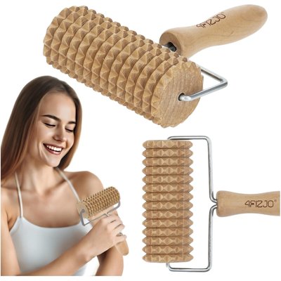Profilierter Holz Massageroller für den Körper, Anti-Cellulite 4FIZJO groß