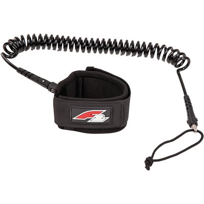 F2 Stand Up Paddling Leash Fuß Coiled Leash Schwarz
