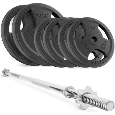 Langhantel Set 40kg Gusseisen Gerade Stange 180cm Gewichte Sport 4FIZJO