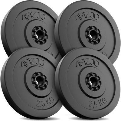 Hantelscheiben Set 10kg Bitumen 4x2,5kg Gewichte Krafttraining Sport 4FIZJO