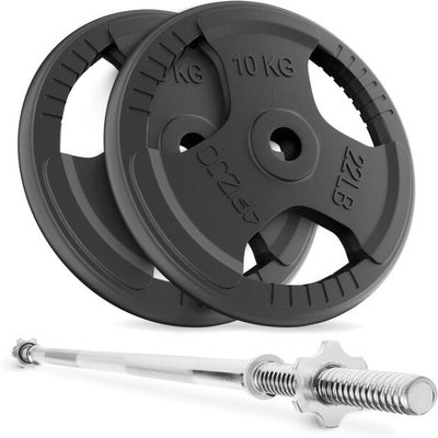 Langhantel Set 20kg Gusseisen Gerade Stange 180cm Gewichte Sport 4FIZJO
