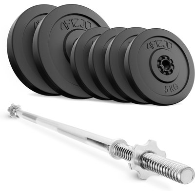 Langhantel Set 40kg Bitumen Gerade Stange 150cm Gewichte Kraftsport 4FIZJO