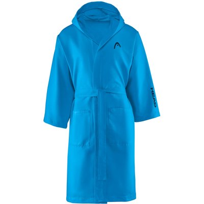 Erwachsenenbademantel aus Mikrofaser mit Kapuze, Farbe Uniform Blue