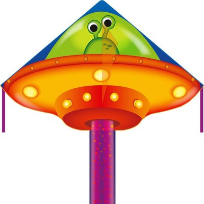 Kinderdrachen HQ Simple Flyer 120 UFO 102155 Orange 120 x 75 cm + 150 cm staart