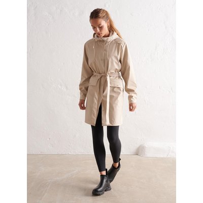 Damen Regenjacke Wasserdicht 5000 mm Verstellbare Kapuze Beige