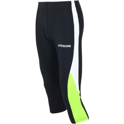 Herren Laufhose 3-4 Lang Schwarz Neon